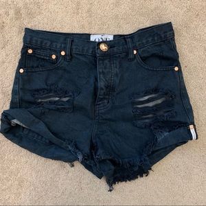 High rise jean shorts